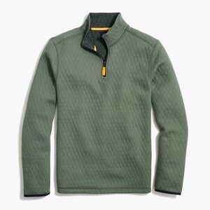 J. Crew NWOT’s Men’s Quarter Zip Green Long Sleeve Fleece Pullover Size Medium